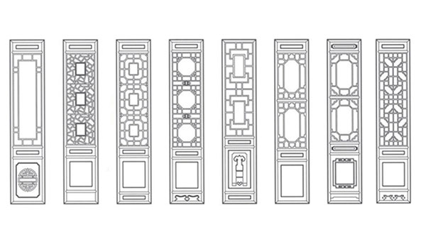 马山喜迎门中式花格CAD设计图样式大全